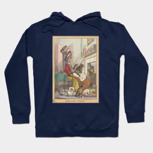 Vintage Cat Lady Dog Mom Illustration Hoodie